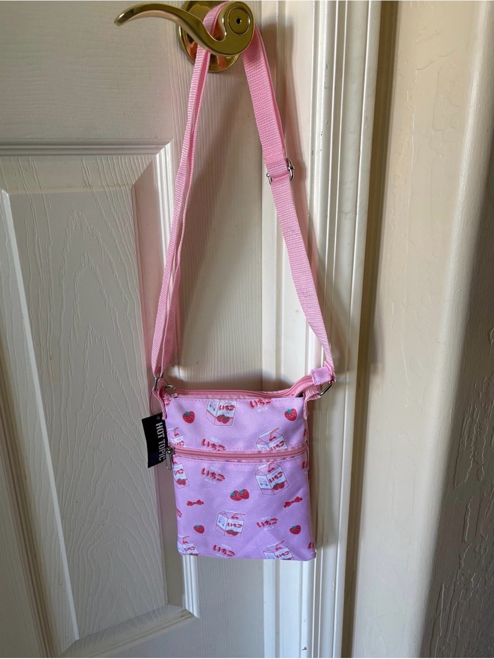 Hot Topic Strawberry Milk Box Crossbody Bag NWT